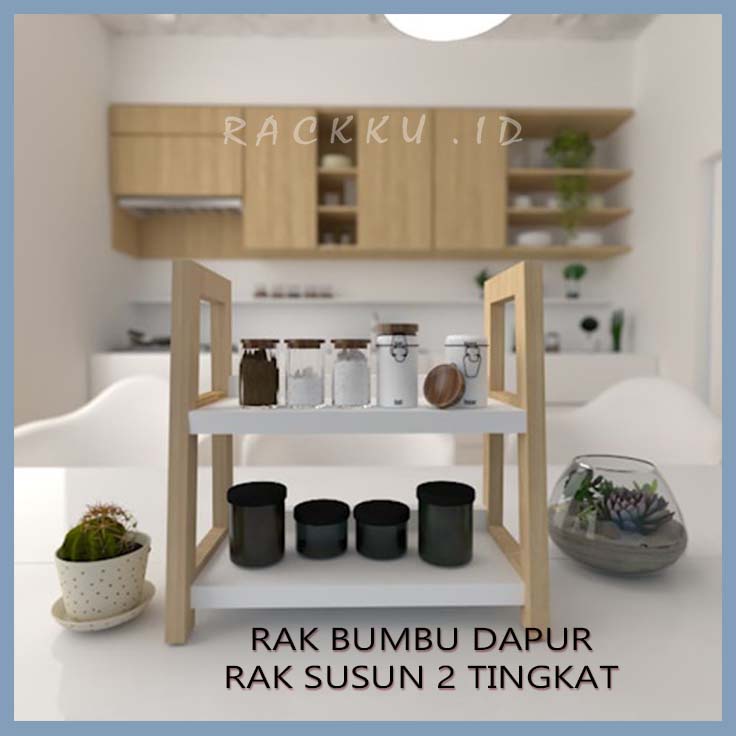 RAK BUMBU DAPUR SERBAGUNA TEMPAT GARAM DAN BUMBU DAPUR KAYU