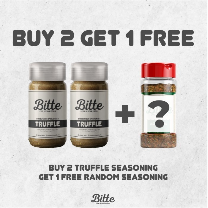 

Spesial - Buy 2 Truffle Seasonings Get 1 Free Random Seasoning - Bitte Food