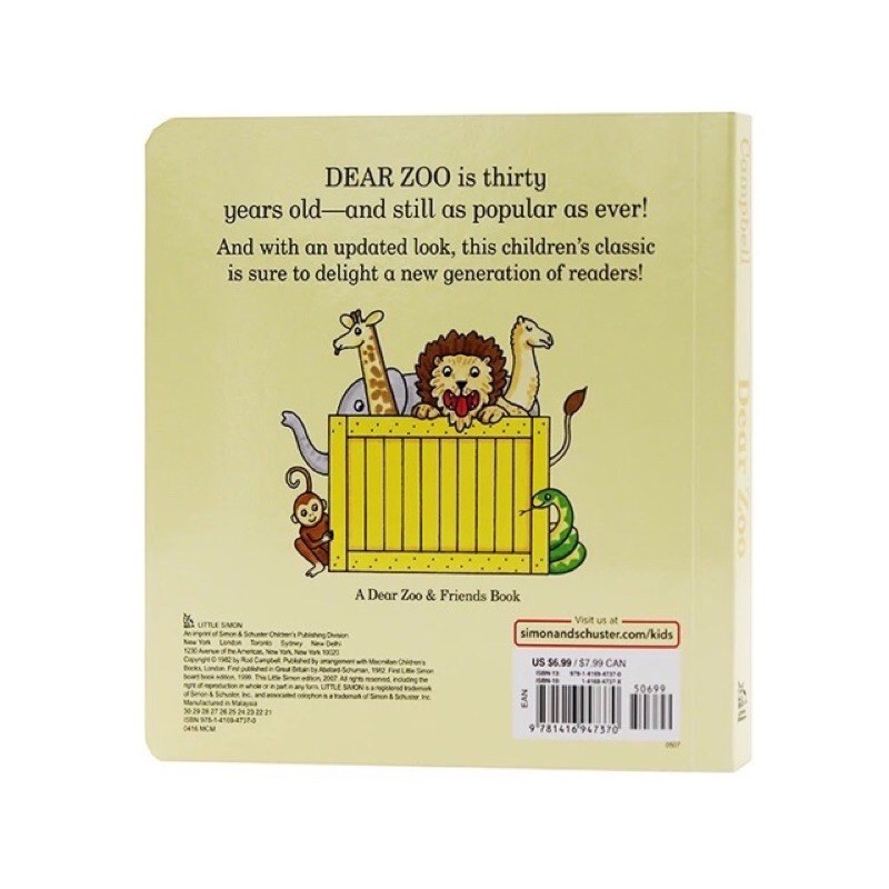 Dear Zoo A Lift-the-Flap Board Book Rod Campbell - buku import anak