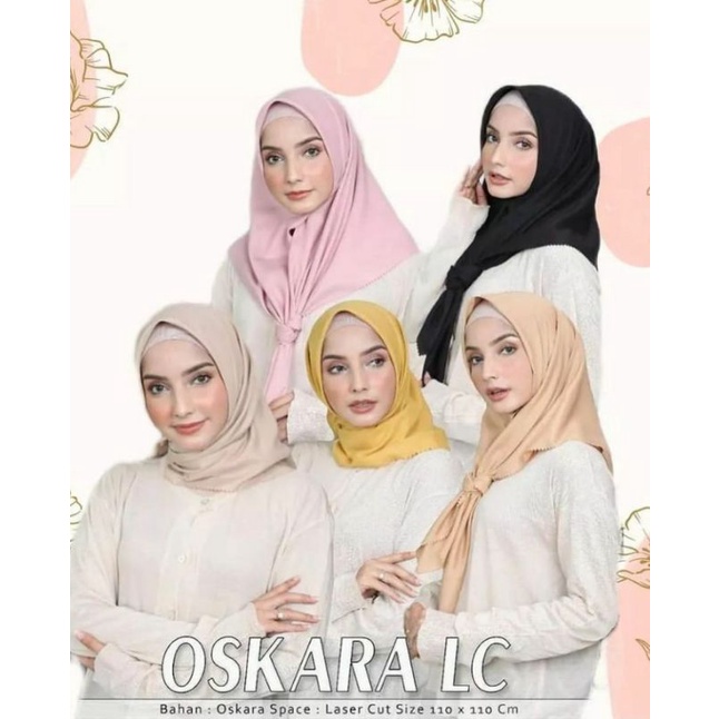 Hijab Segiempat Laser Cut Oskara Azara Voal Miracle Plain