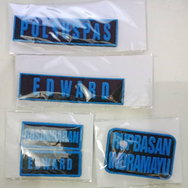 Custom Nametag/Papan Nama/Label Dada Pesanan Khusus Patch Rubber