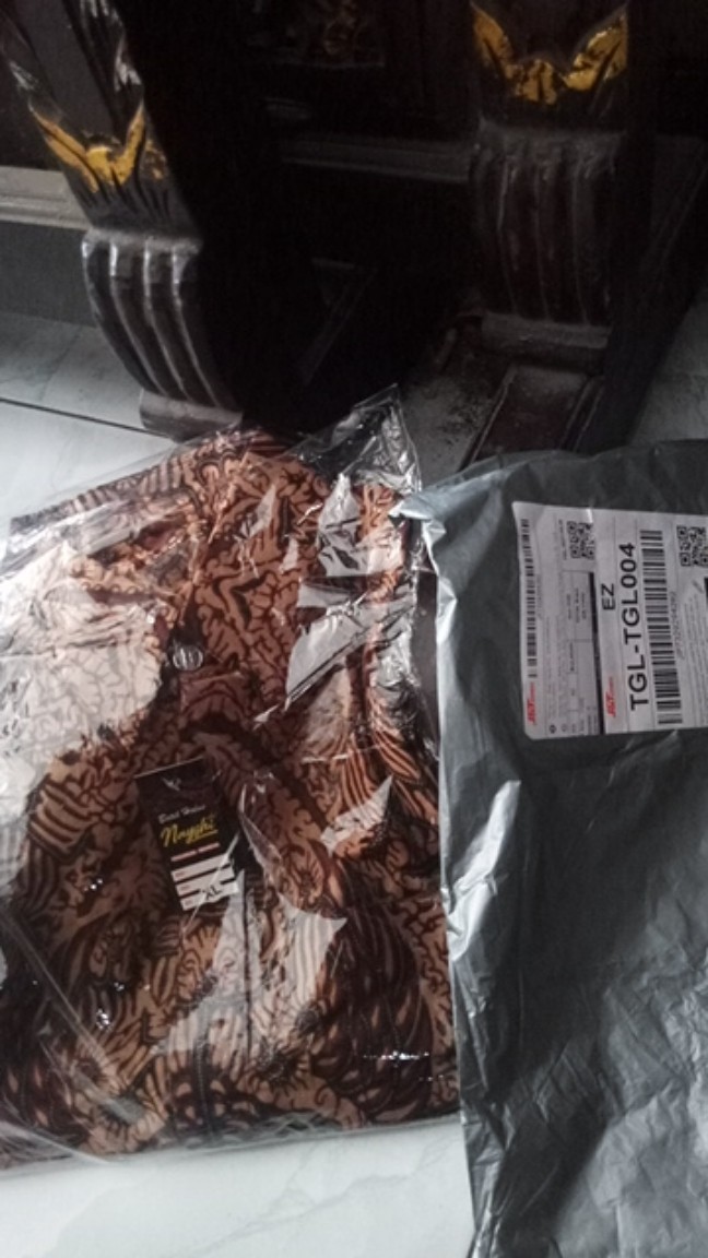 Nayshi Batik Hrb026 Baju Kemeja Batik Hem Sogan Halus Original Garuda Kenongo Padi Seno
