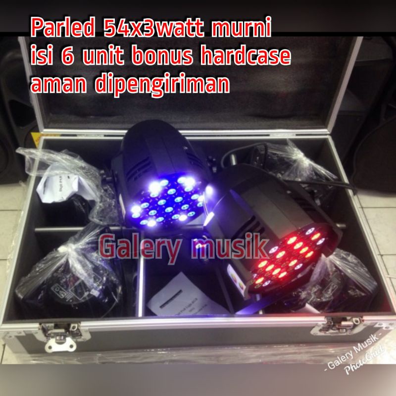 Paket isi 6 unit Parled 54x3watt RGBW 4in1 warna & cahaya lbh bagus dan terang/ tajam Bonus hardcase
