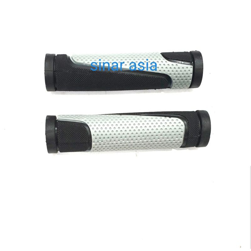 Hanfat hand grip sepeda merk Pacific atau Atlantis ( panj 12cm, hitam abu) - harga sepasang