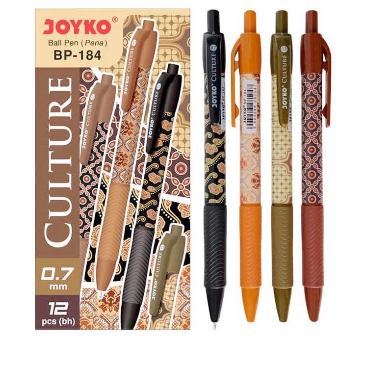 

Bolpoin Batik Joyko BP-184 / Ballpoint batik culture 1 pack isi 12 / Pulpen Joyko Batik BP 184 pembelian kelipatan 12 / 1 kotak