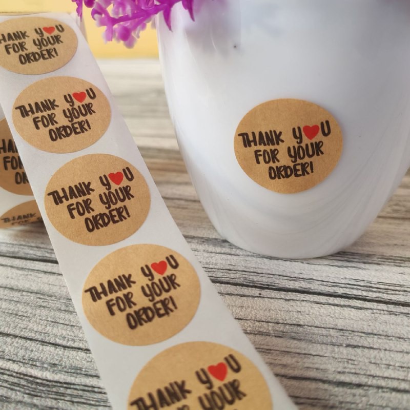 Sticker Label Thank you ukuran kecil 2.5 cm 50 pcs Stiker Terima Kasih Segel Kemasan Amplop-TY Emas