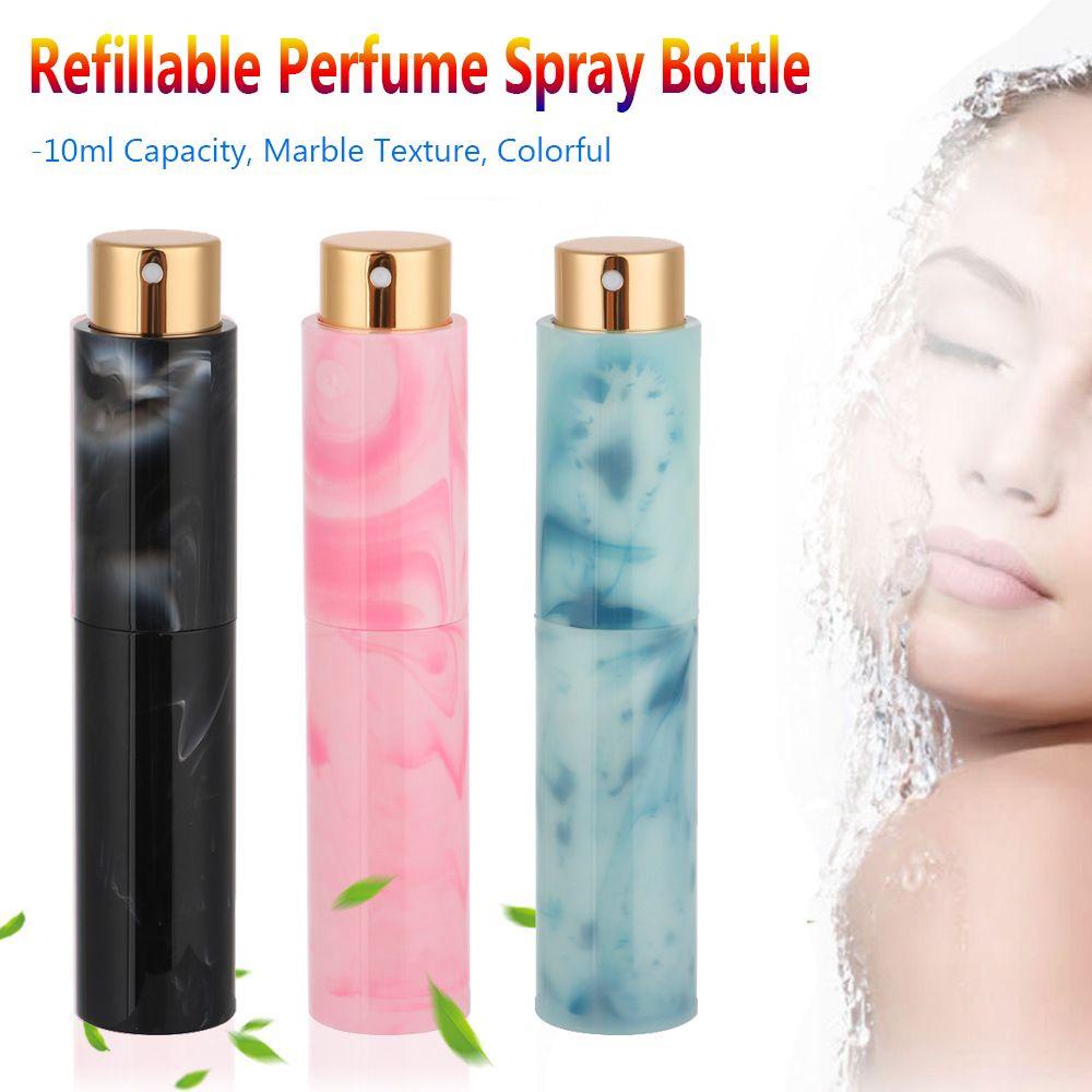 Botol Parfum Kosong Isi Ulang Model Semprot Bahan Aluminum Motif Marmer Ukuran 10ML Untuk Travel