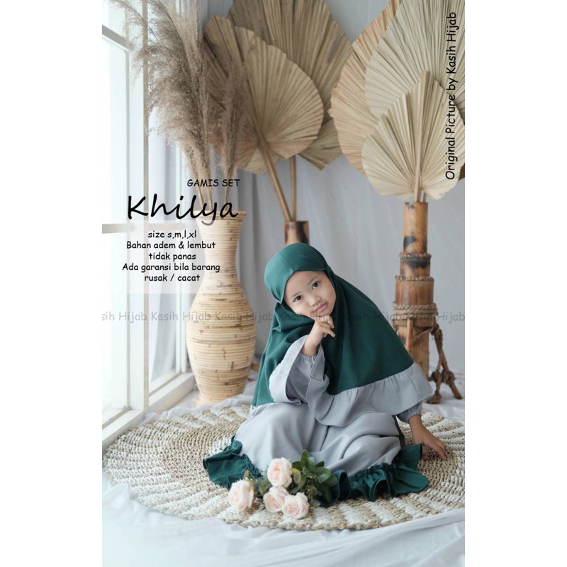 gamis anak perempuan “khilya”/gamis anak+kerudung anak 2-11tahun by kasihhijab