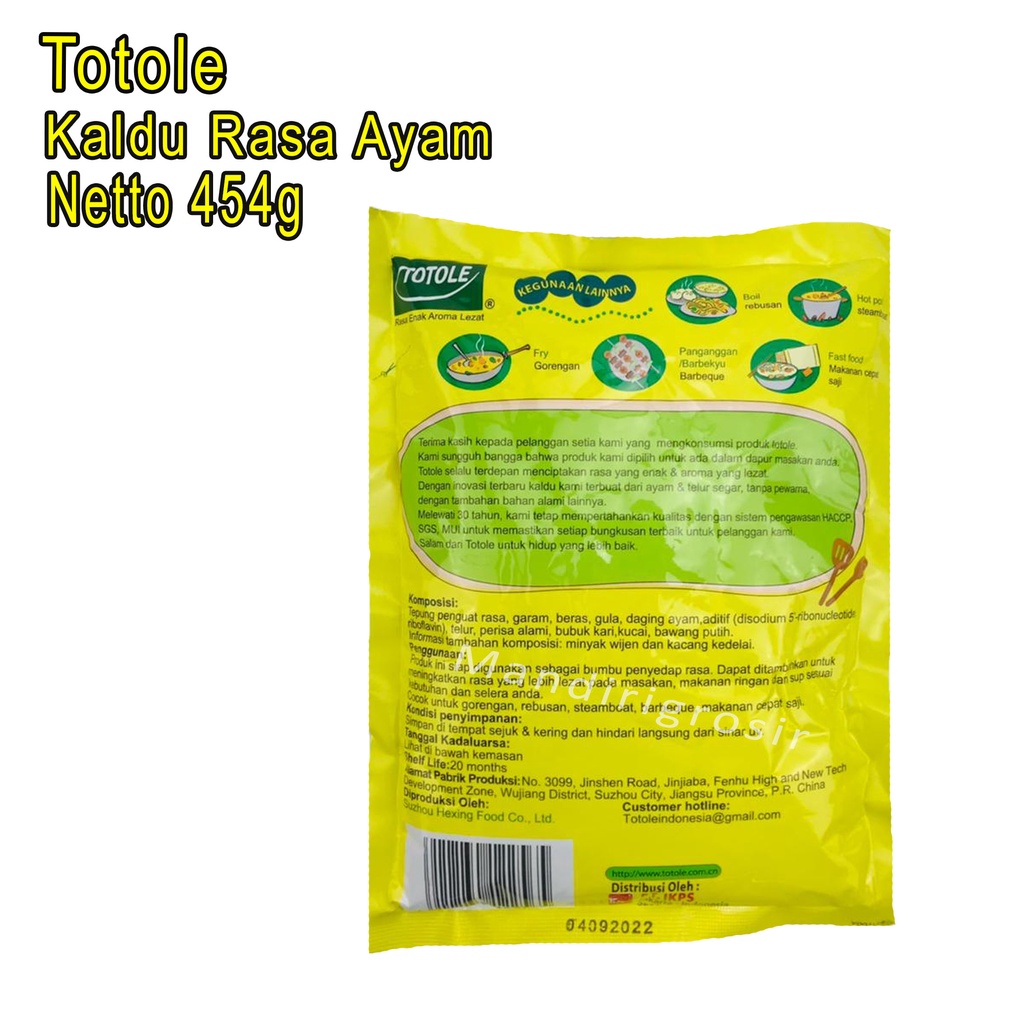 Kaldu Rasa Ayam *Totole * Chicken Bouillon * 454g * 270g * 100g