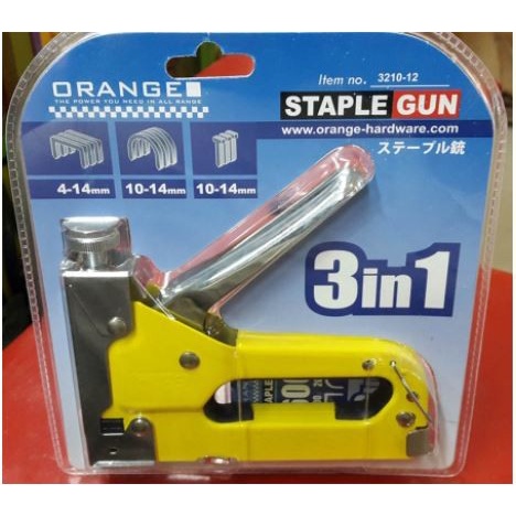 3 in 1 ORANGE Stapler Gun / Tembak Gun Tacker 4mm s/d 14mm