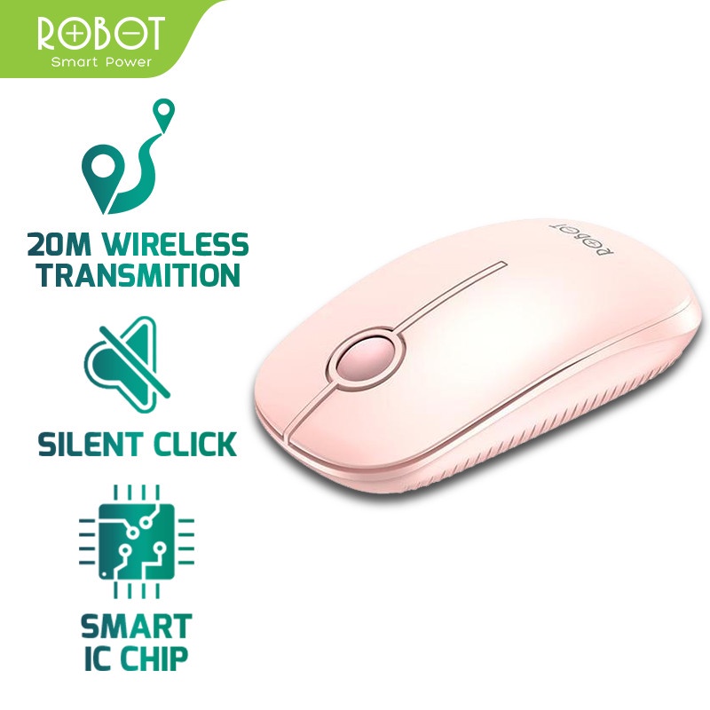 Robot M330 Mouse Wireless 2.4GHz Silent Mute Click Stylish New Model