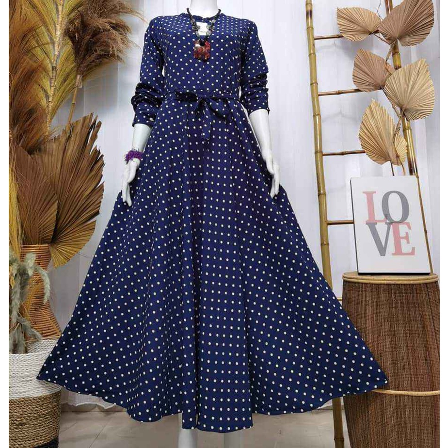 GAMIS POLKADOT TERBARU//BAJU GAMIS TERLARIS
