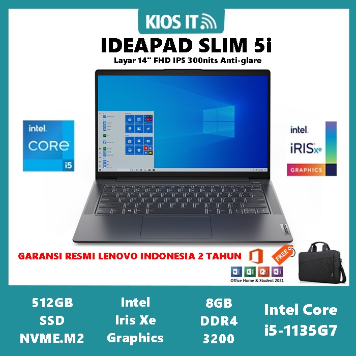 Laptop Lenovo IdeaPad Slim 5i i5-1135G7 512GB SSD 8GB Iris Xe WIN11