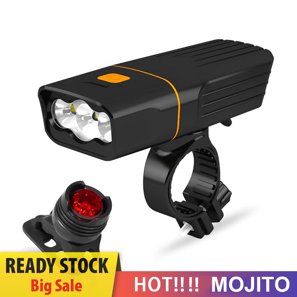 2pcs Lampu Depan / Belakang Led T6 1000lm Anti Air Untuk Sepeda Mtb