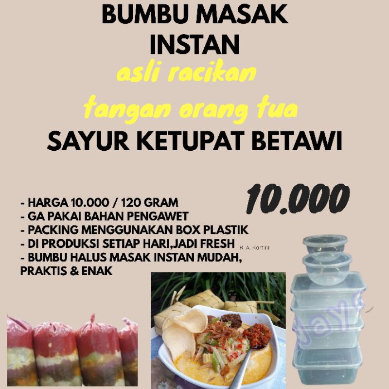 

BUMBU SAYUR KETUPAT BETAWI - BUMBU MASAK INSTAN MUDAH PRAKTIS ENAK