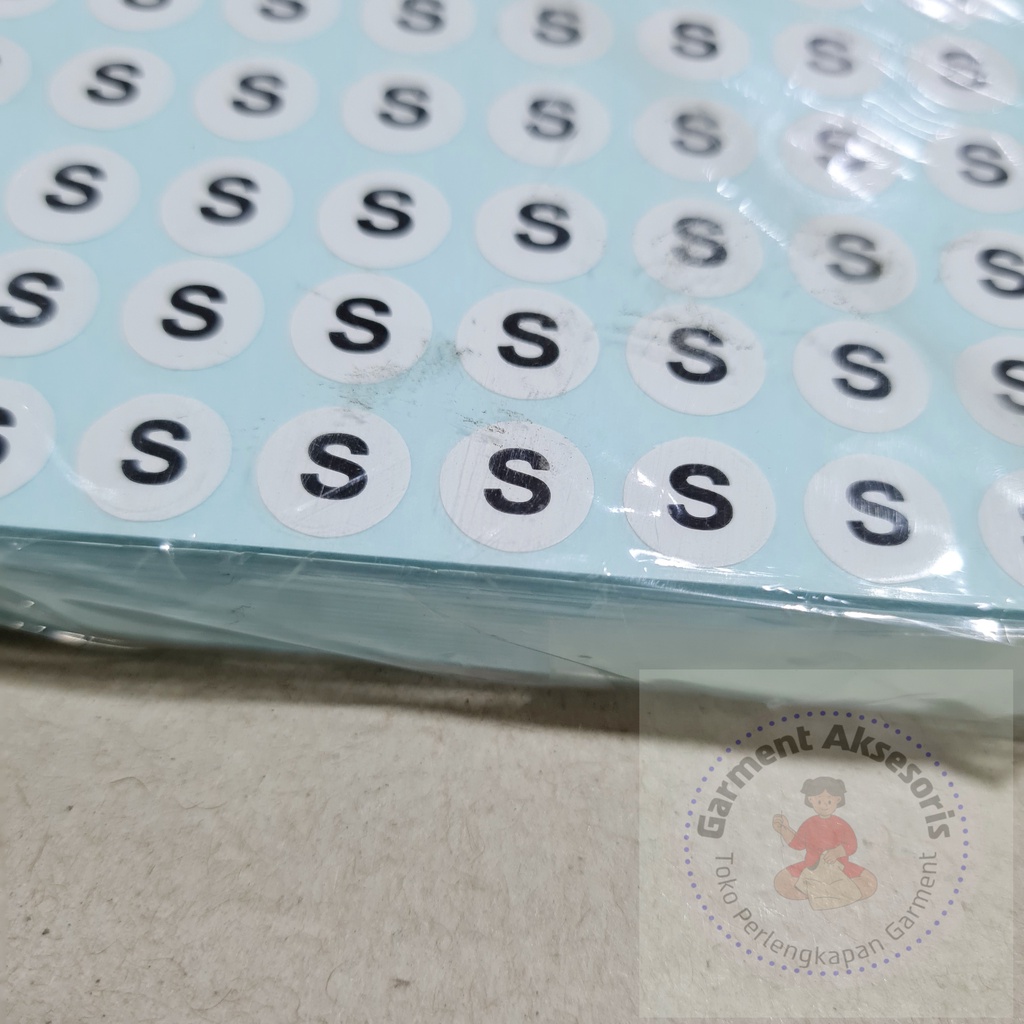 Sticker Size Tempel / Size Tempel S M L XL isi 100 lembar / Stiker Ukuran Baju Grosir Harga Per Pak