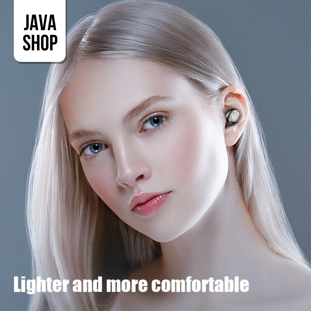 JAVASHOP Headset TWS F9 Bluetooth Earphone Wireless LED Display Smart