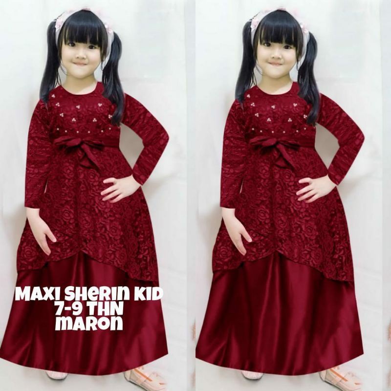 MAXI SHERIN KID MUTIARA 4 SAMPAI 12THN DRESS PARTY ANAK PREMIUM