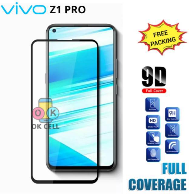 TG Anti Gores  Full Layar Vivo Z1 Pro Tempered Glass 5D.9D Full Cover  Screen Protector Premium