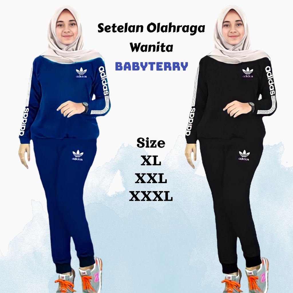 BAJU OLAHRAGA WANITA / SETELAN PAKAIAN OLAHRAGA SENAM WANITA TRAINING WANITA MUSLIM NEW XL XXL XXXL