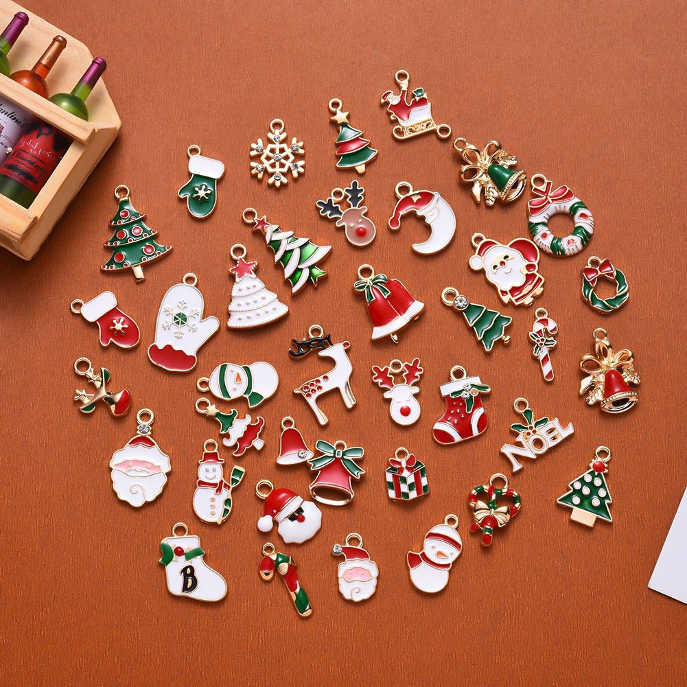 [19PCS  Enamel  DIY  Christmas Charms Xmas Tree decorations for  Christmas Festival Home Party ]