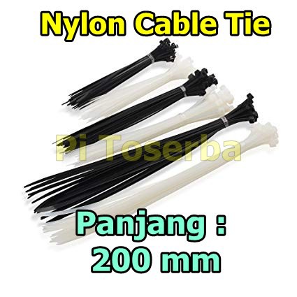 Isi 100 Pcs Kabel Tis 200 mm 20 cm x 3.6 mm Cable Tie Ties Zip 20cm 200mm Per Bungkus
