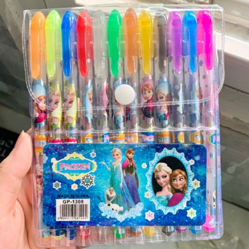 Medan Termurah (Isi 12 pcs) Pen gel pelangi blink blink 12 warna Cantik