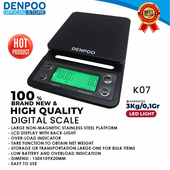 

DISKON - (BISA COD) Timbangan Kopi Digital 3.0 Kg/0,01gr DENPOO K07