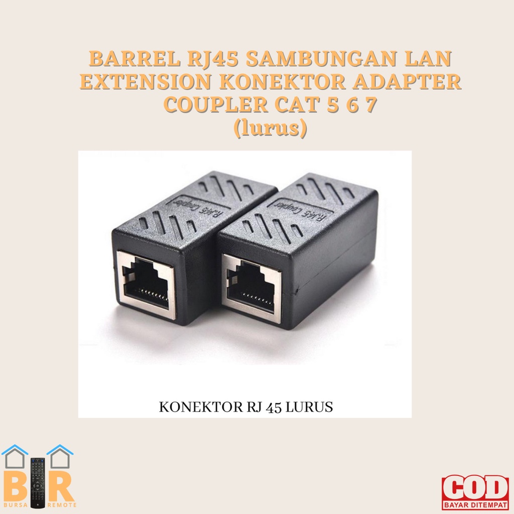 Sambungan LAN EXTENSION KONEKTOR BARREL RJ45  ADAPTER COUPLER CAT 5 6 7