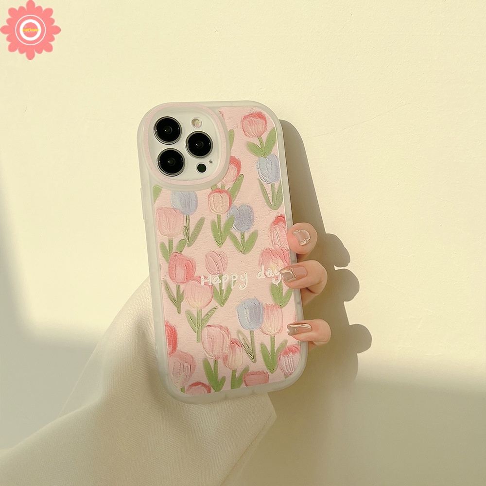 Case Bunga Tulip Relief 3D Samsung A14 A04 A04S A04E A23 A33 A53 A73 A03s A13 A12 M23 A03 Core A22 A52 A72 A52s A51 A71 A50 A50s A30s A32 A31 A11 A20s Lukisan Cat Minyak Soft Cover