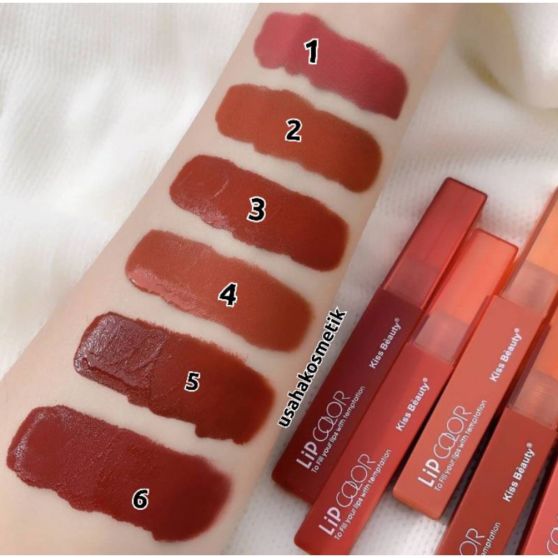 TERMURAH LIPGLOSS MATTE LIP COLOR | PEACH  KISS BEAUTY NO.70063 | 70082