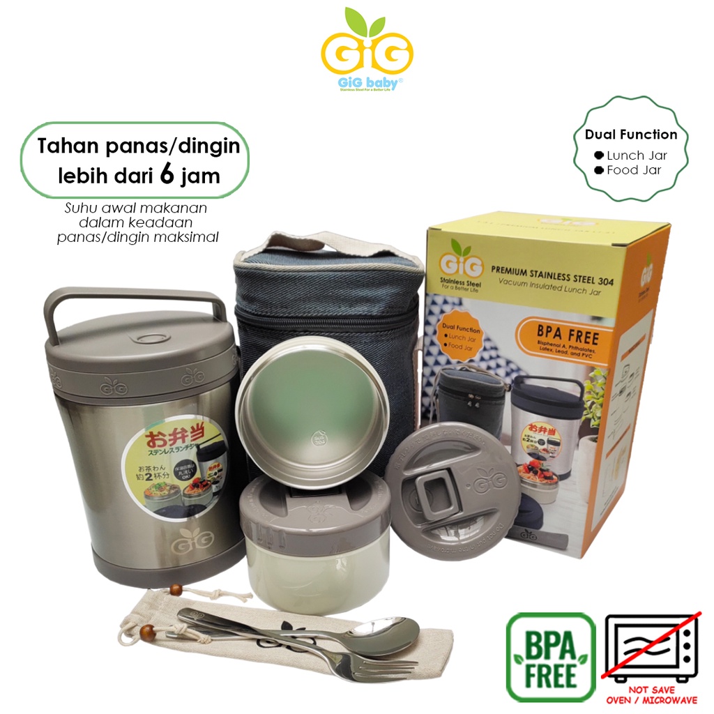 Rantang Susun GIG Baby Premium Lunch Jar 1,3lt LJ-61 / Tempat Makan / Stainless Steel