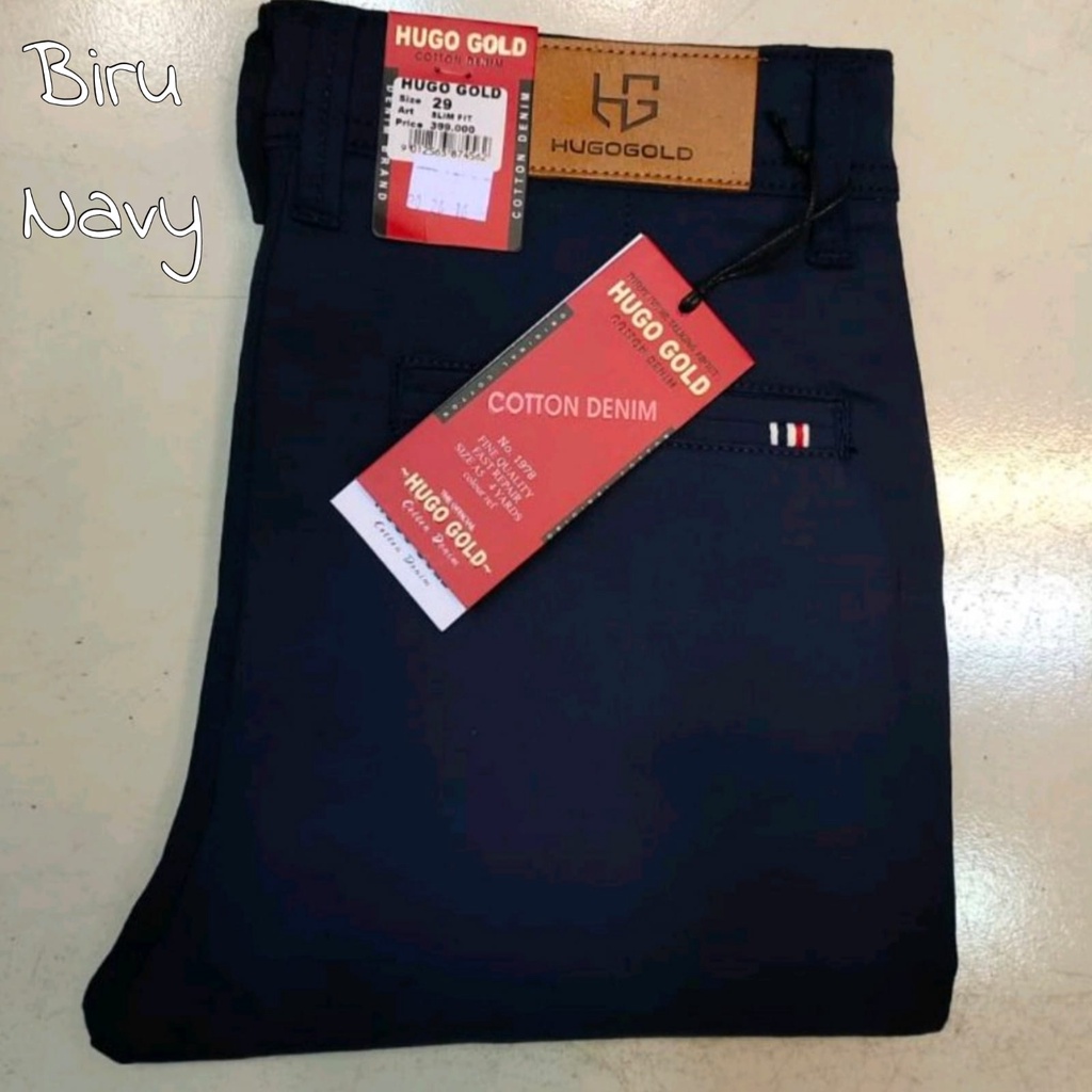 Celana panjang chinos pria HUGO GOLD Original Premium terlaris 2021