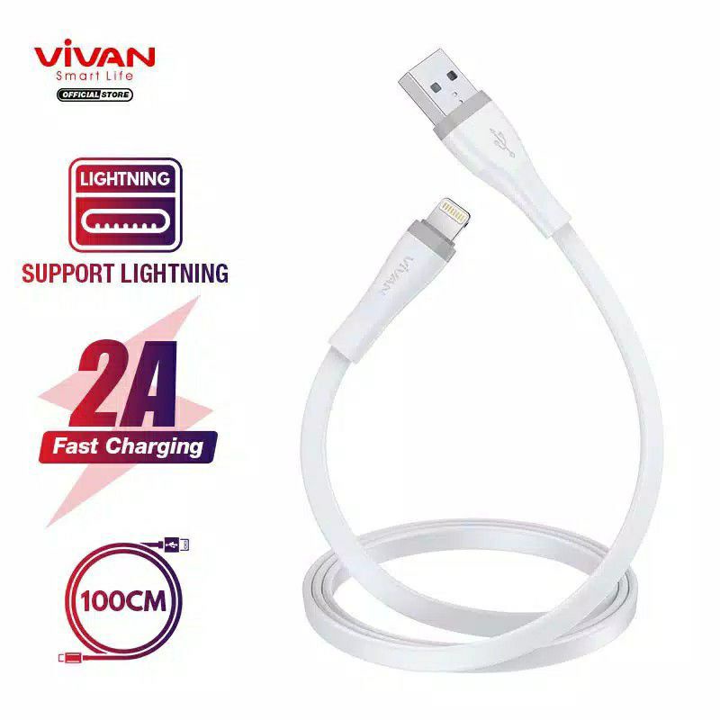 Kabel Data Vivan SL100S 2A Kabel Data Lightning iPhone ORIGINAL