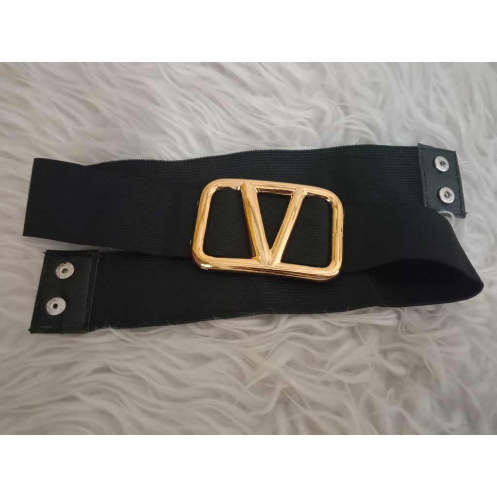 BELT V WANITA#Gesper wanita/belt karet hitam/ikat pinggang