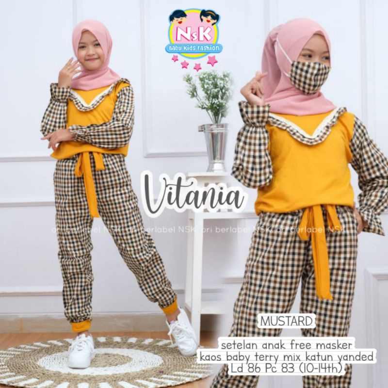 SETELAN ANAK PEREMPUAN VITANIA | SETELAN REMAJA CEWEK