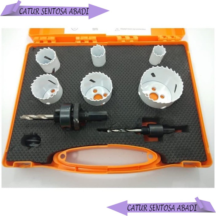 STAMVICK Hole Saw Besi KAYU PVC Set Mata Bor Pelubang Besi 9PC 19-57MM CSA