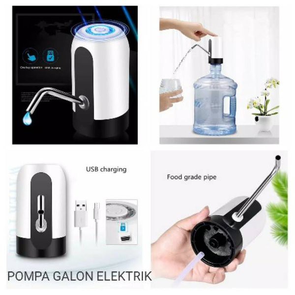 Dispenser Pompa Galon Elektrik LED Pompa Air Minum Galon Electric / Pompa Galon Praktis Sekali Tekan