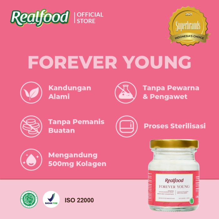 

02 Realfood Trial Forever Young Minuman Sarang Burung Walet + Kolagen Ds51Ghg