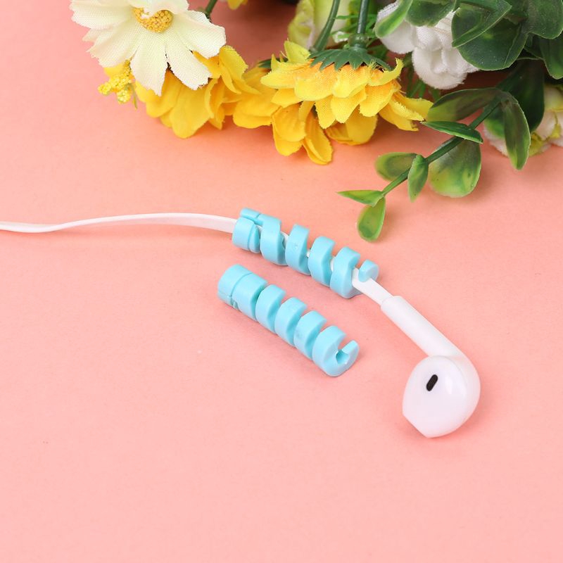 (Acak Warna) Pelindung Kabel Data / Charger Usb / Earphone Model Spiral