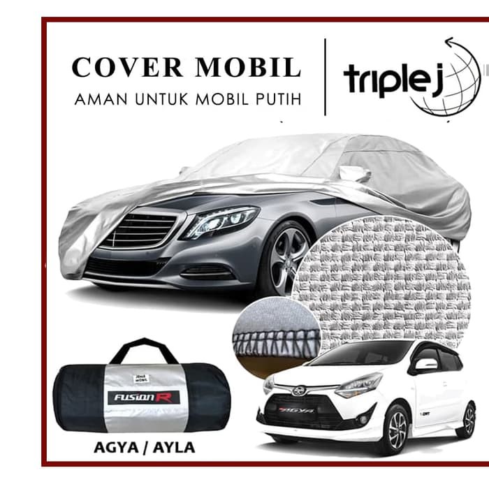 Cover Mobil / Sarung Mobil Agya Ayla merk FUSION R / Cover Mobil Putih