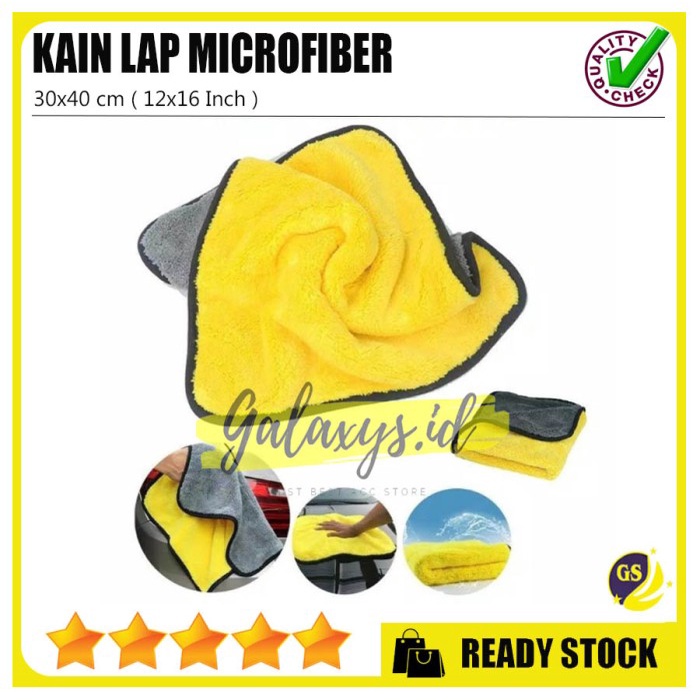 Kain Lap Microfiber Mobil Motor Meja Kaca Handuk Cuci Tangan Dapur