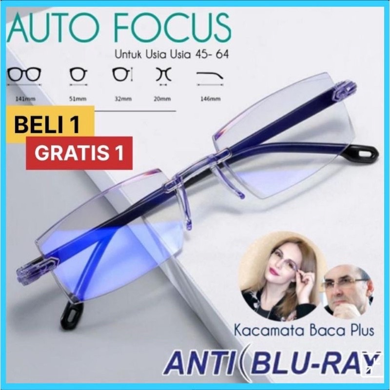 Jual Kacamata Baca Kacamata Plus Kacamata Anti Radiasi Blue Ray Beli 1 Gratis 1 Shopee 7830