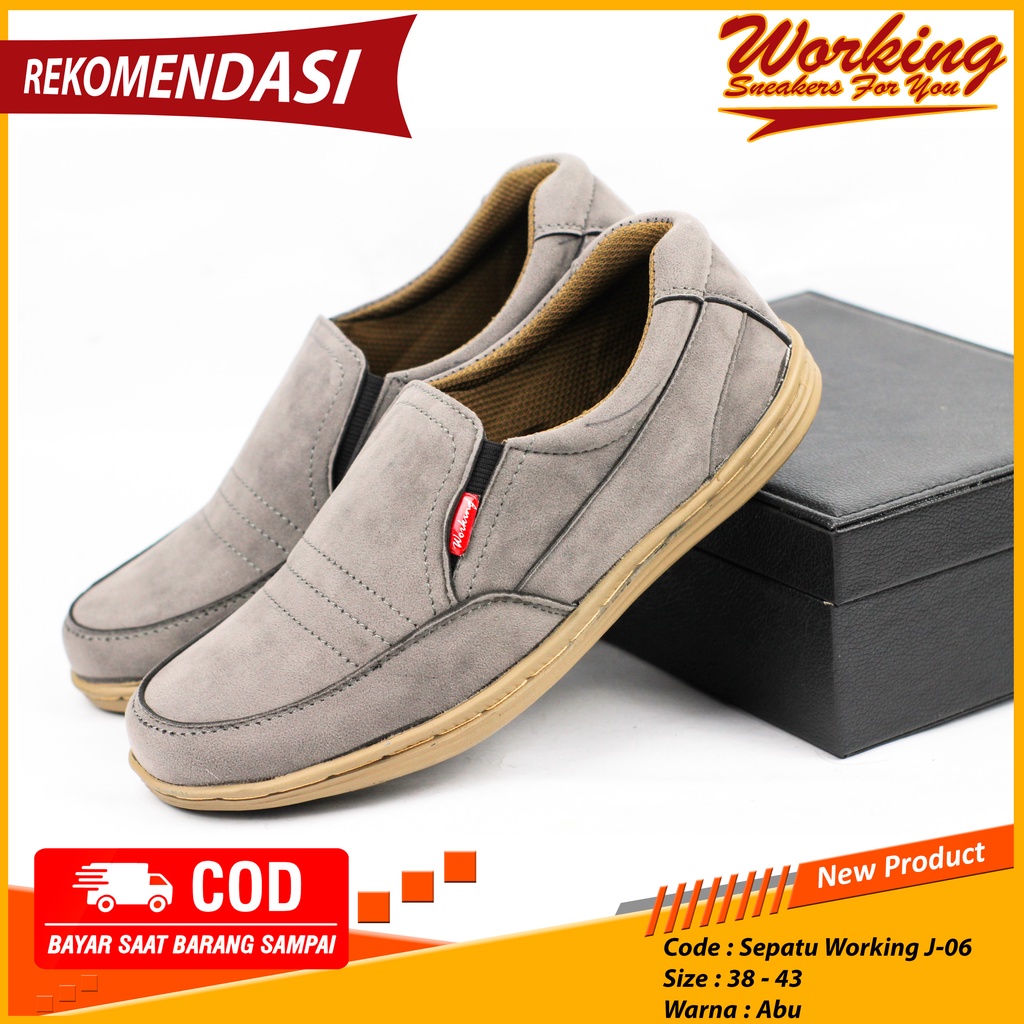 Sepatu Pria Working J-06 Sepatu Slop Kasual Santai