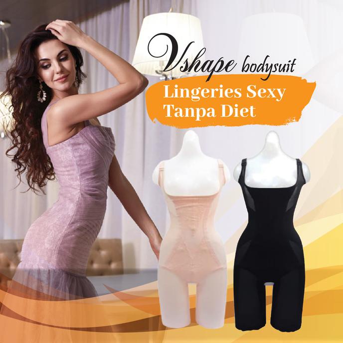 Vshape Korset Wanita Pelangsing Bentuk Tubuh Ideal Slimming Bodysuit
