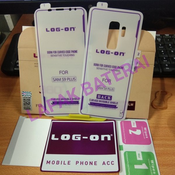 LOG ON ANTISHOCK SAMSUNG S9 PLUS DEPAN BELAKANG ANTI GORES JELLY SCREEN GUARD HYDROGEL