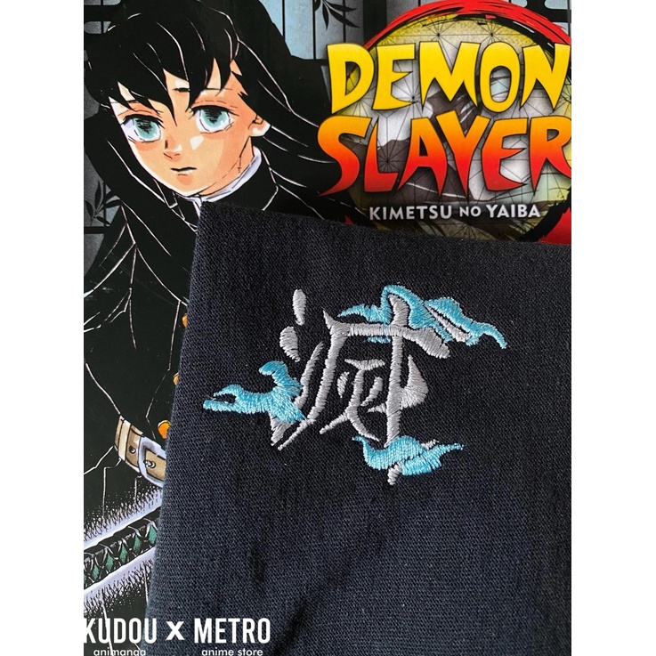 Hoodie Demon Slayer Logo embroidery Black Anime Kimetsu No Yaiba