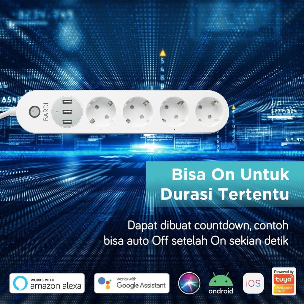 BARDI Smart Extension Power Strips Stop Kontak [Wifi] Colokan Listrik