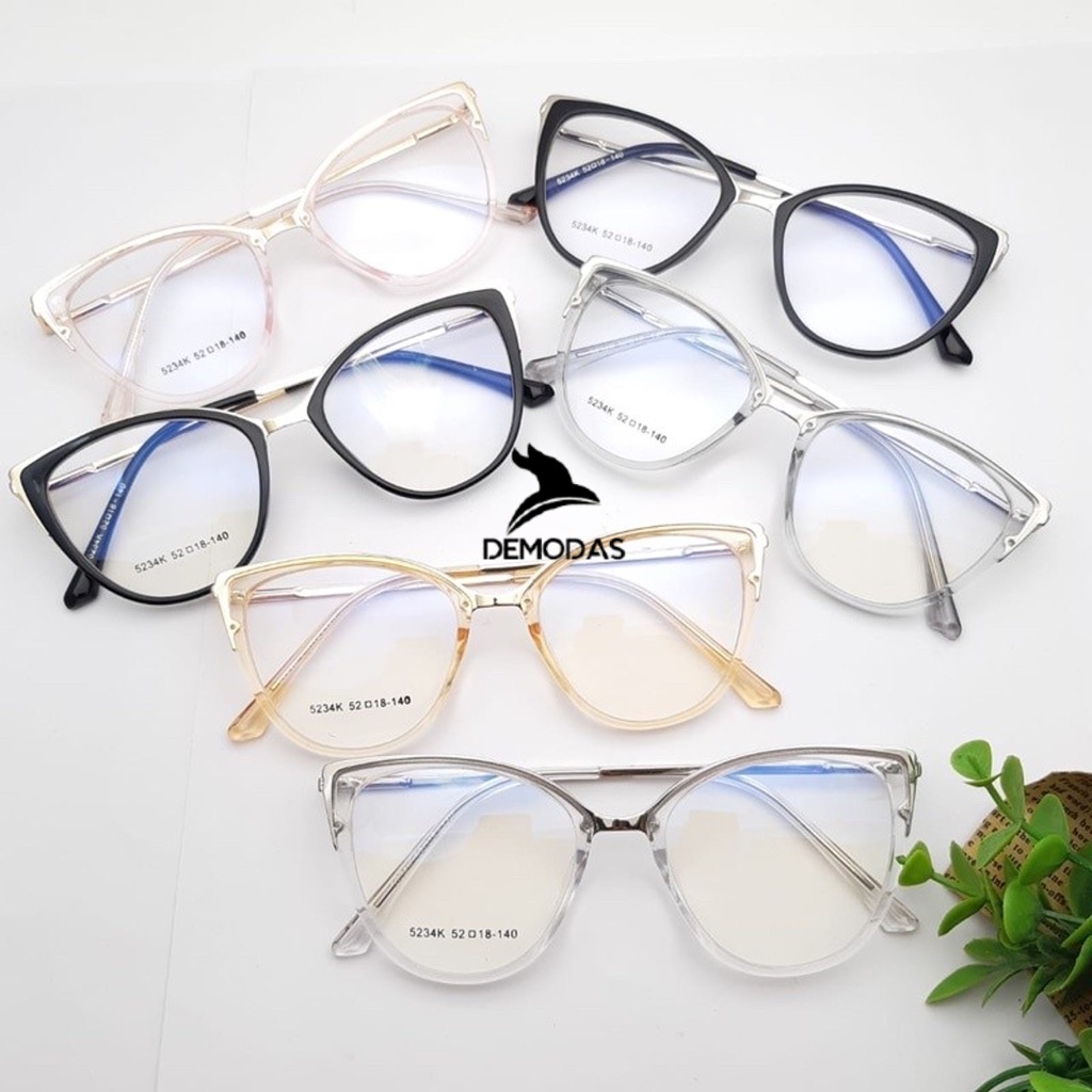 Kacamata CATEYE Bluecromic Photocromic Blueray 5234 GRATIS MINUS cat eye lensa photocromic frame