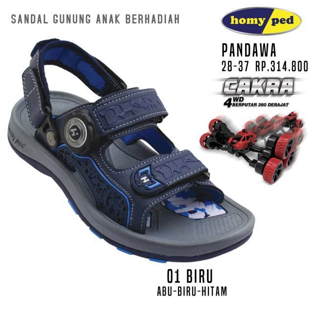 Sandal Gunung Anak Homyped Pandawa 01 Original BERHADIAH MOBIL MAINAN CAKRA 4WD 360 DERAJAT 2020